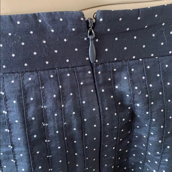 J. Crew Navy Polka Dot 100% Cotton Pleated Skirt - Picture 6 of 7
